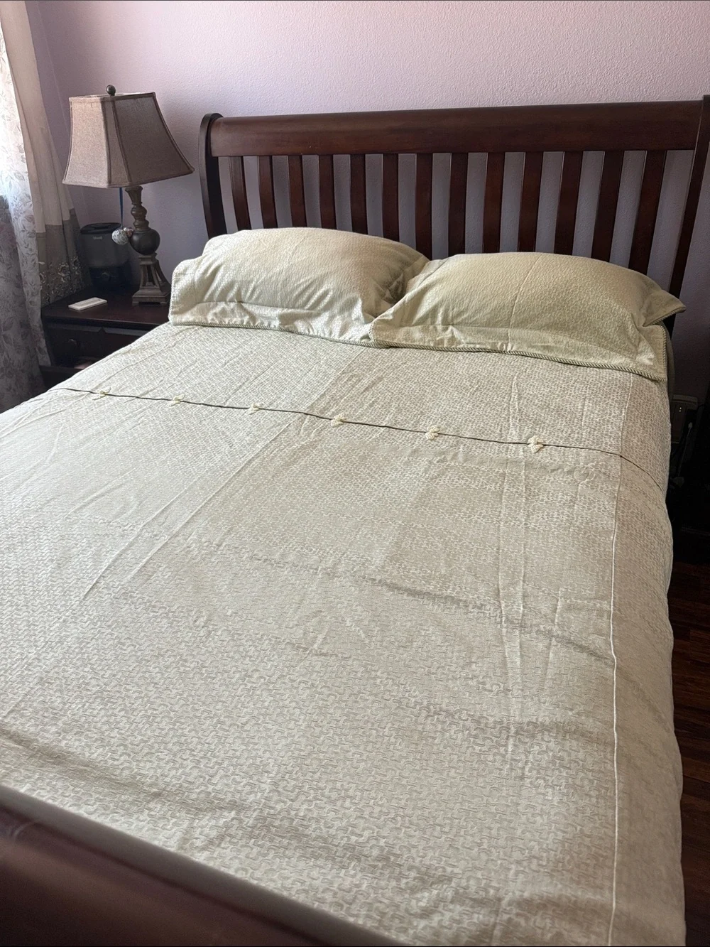 Vintage Soft Mint Bedding Set - 1 Queen Size Duvet 2 Standardize Pillow Shams
